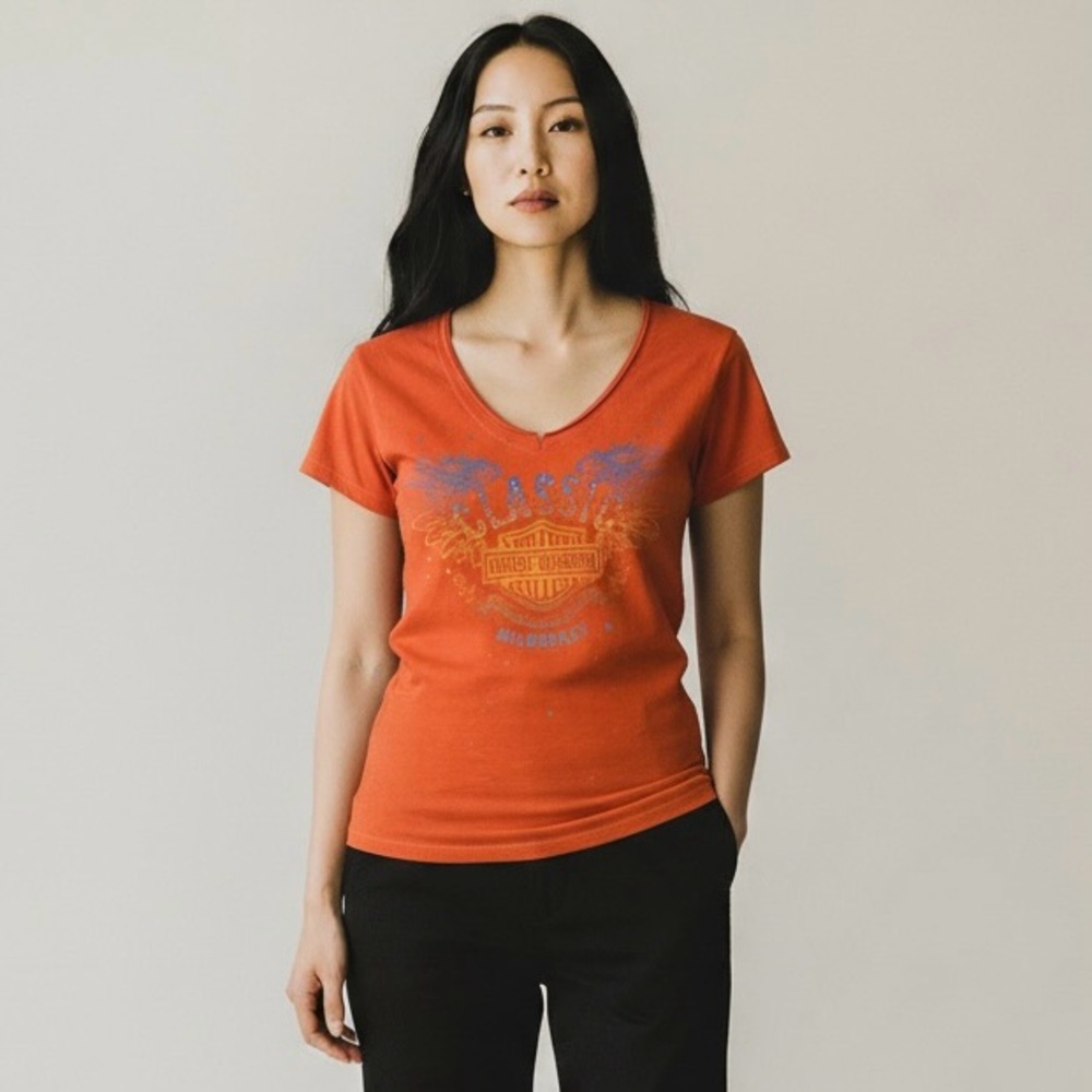 Harley-Davidson Motorcycles Jamestown, New York V-neck Tee